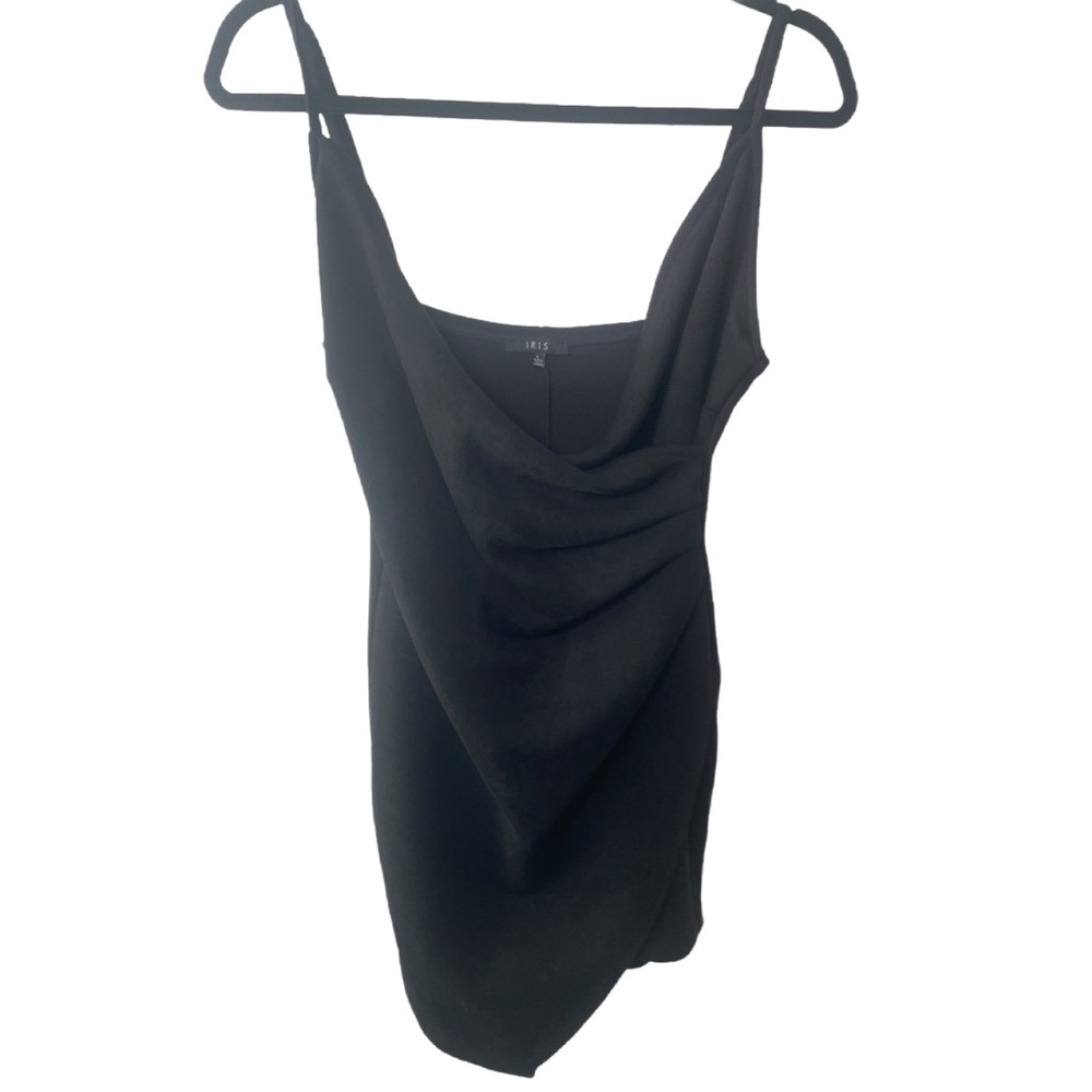 Iris Black Faux Suede Mini Dress
